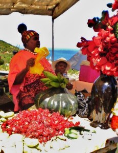 woman selling sorrell in St. Thomas